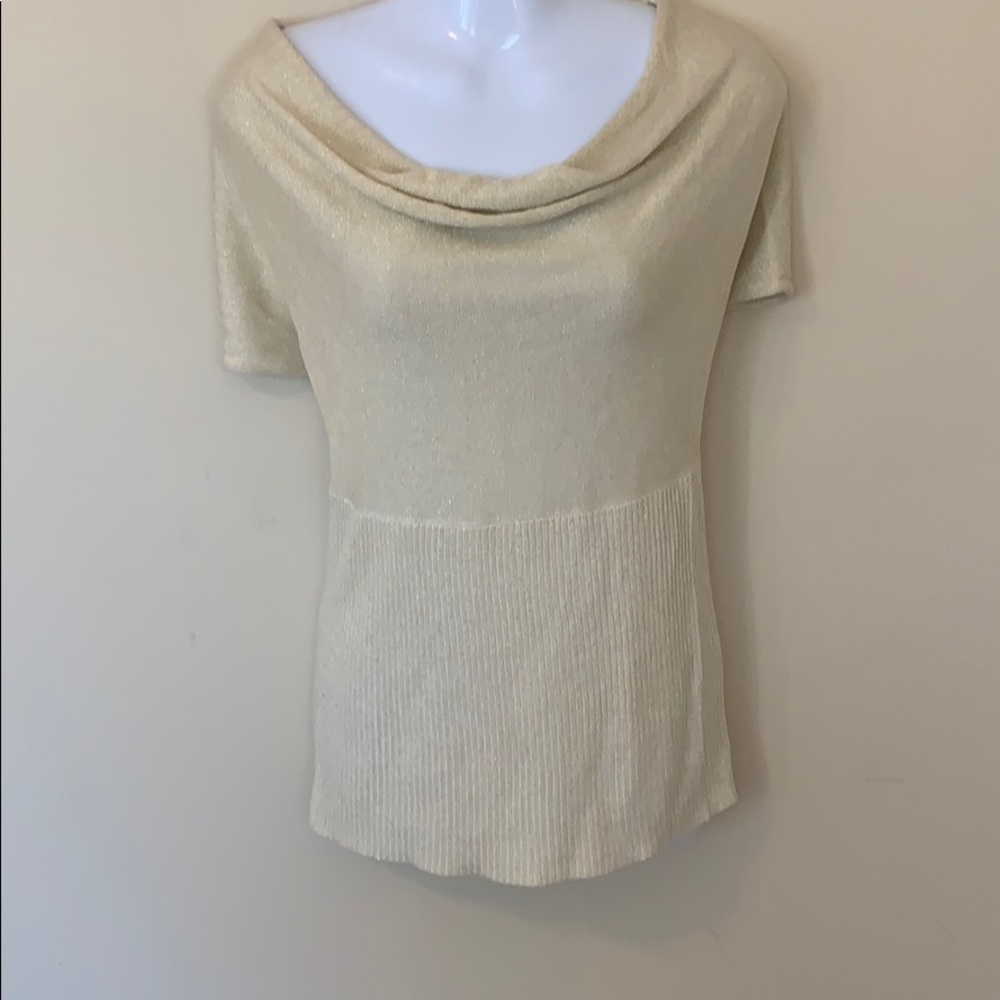 Cache Nwt Shimmering Gold Top - image 1